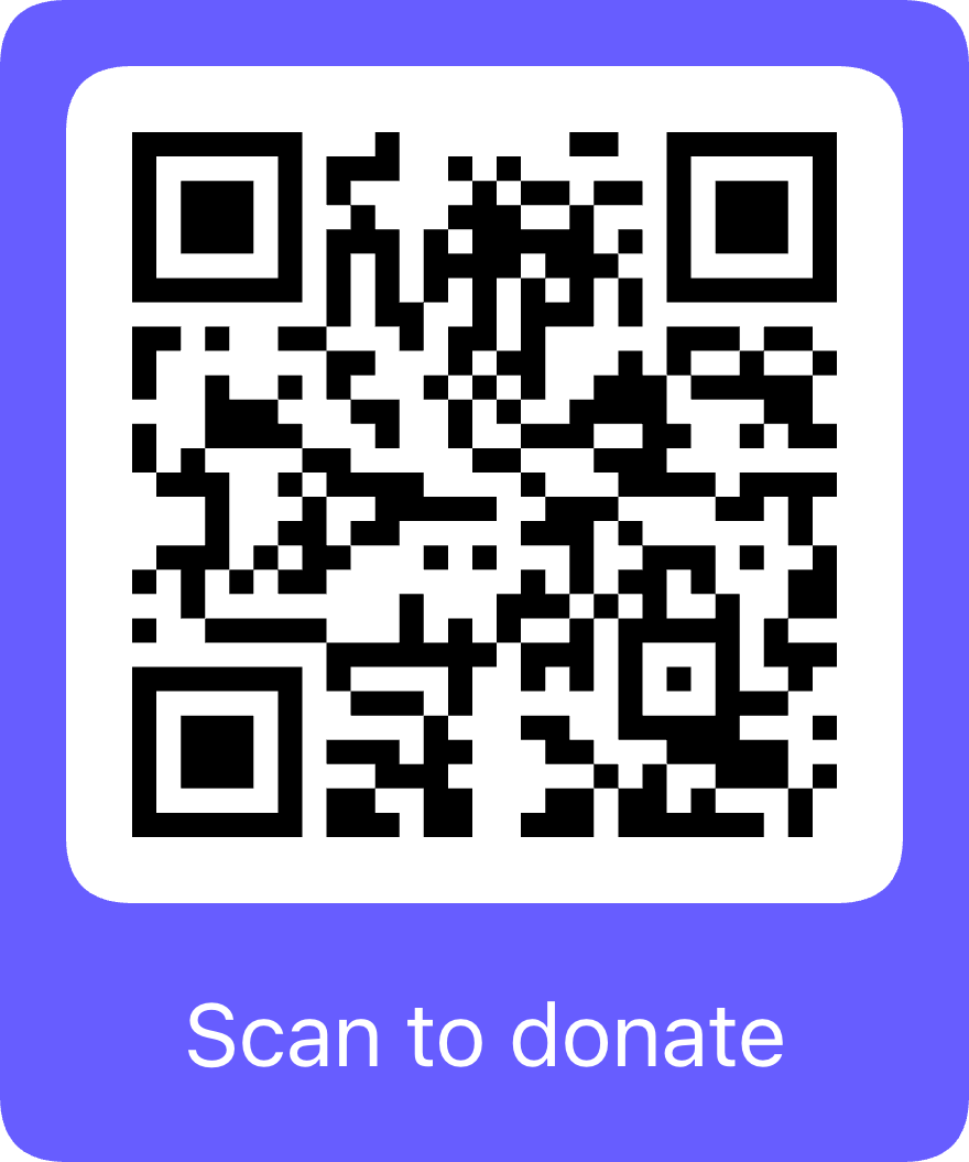 QR code that opens the Alumni In Action donation page on Stripe